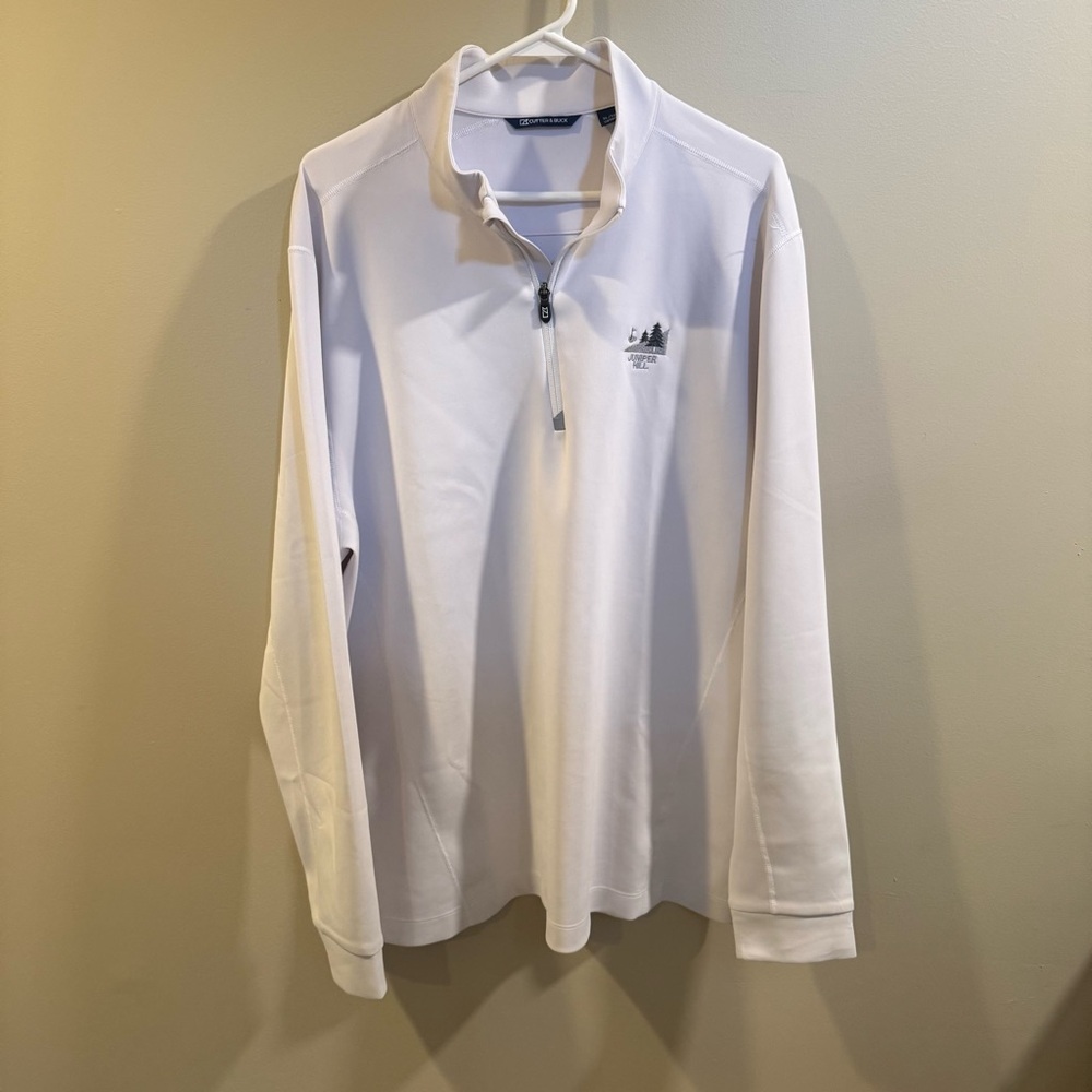 Cutter & Buck White Long Sleeve Men's 1/4 Zip
